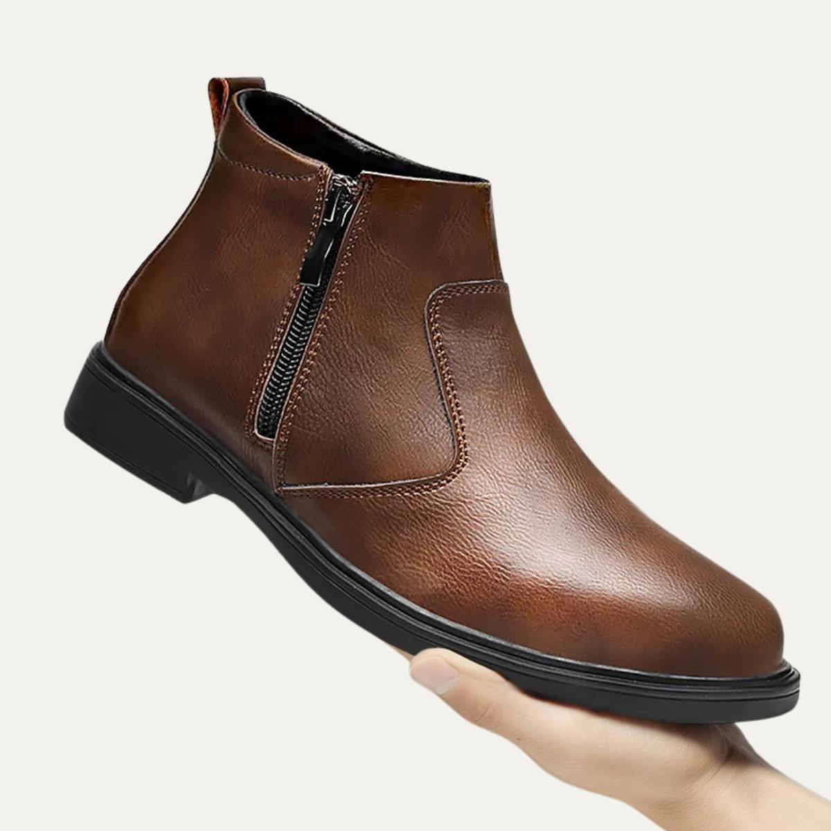 The Copperfield Men’s Casual Side Zip Leather Ankle Boots — 4
