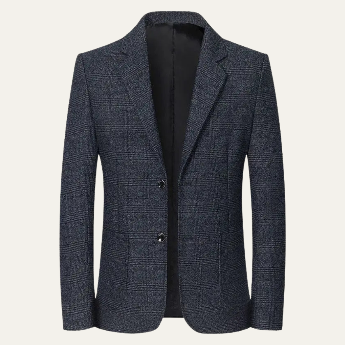 Marius | Blazer de Costume Ajusté à Revers Cranté pour Homme - Bleu Marine Chiné