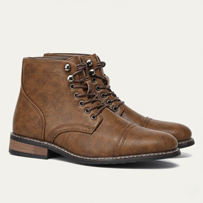 The Porto Cervo Men’s Durable Leather Lace Up Ankle Boots — 5