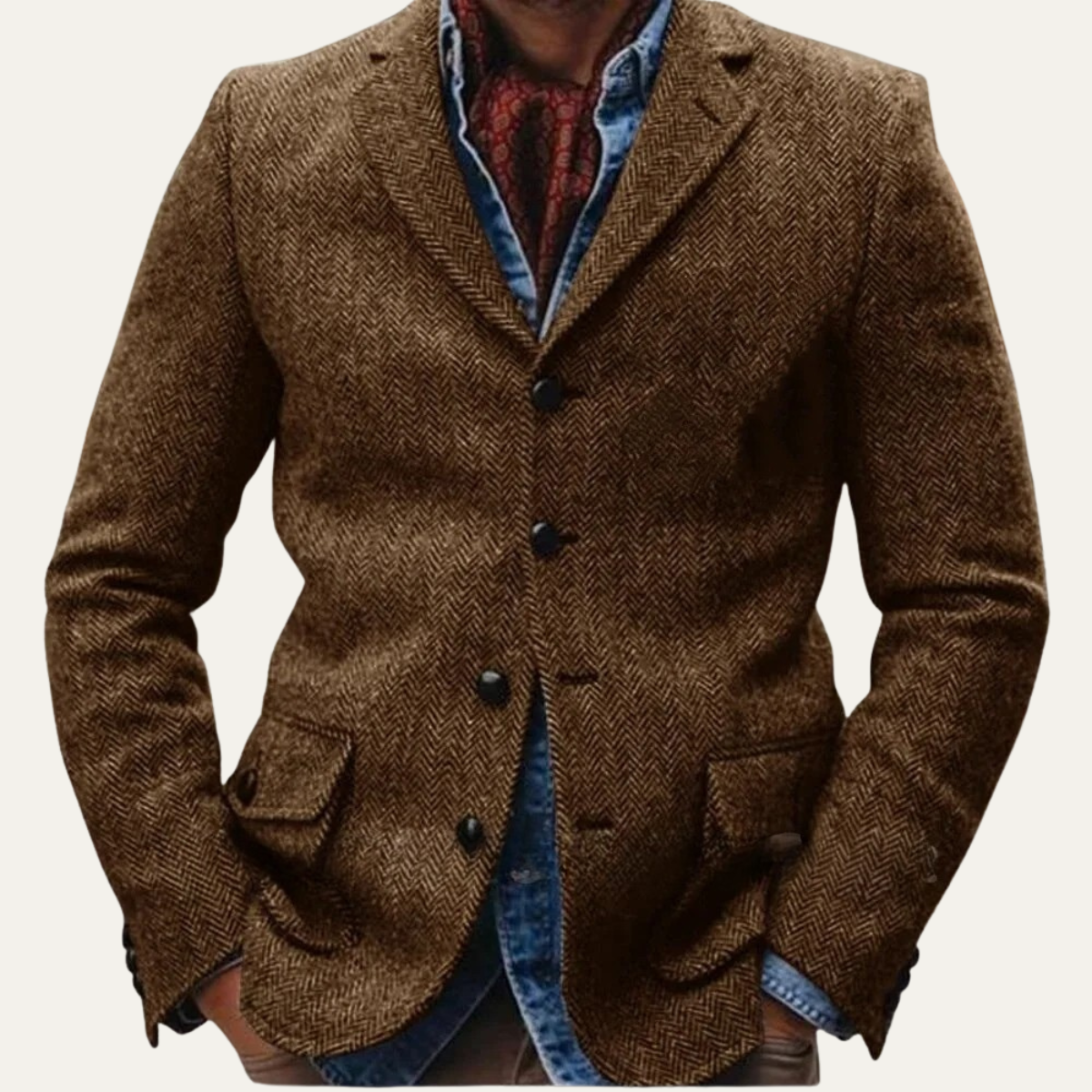 Le Blazer d'Affaires en Tweed pour Homme Dolomiti - Marron Foncé — 2