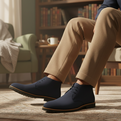 The Remington Men’s Casual Suede Chukka Dress Boots with Rubber Sole — 10
