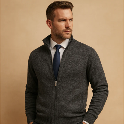 Le Cardigan Zippé Tricoté Classique pour Homme Glenwood avec Col Montant — 4