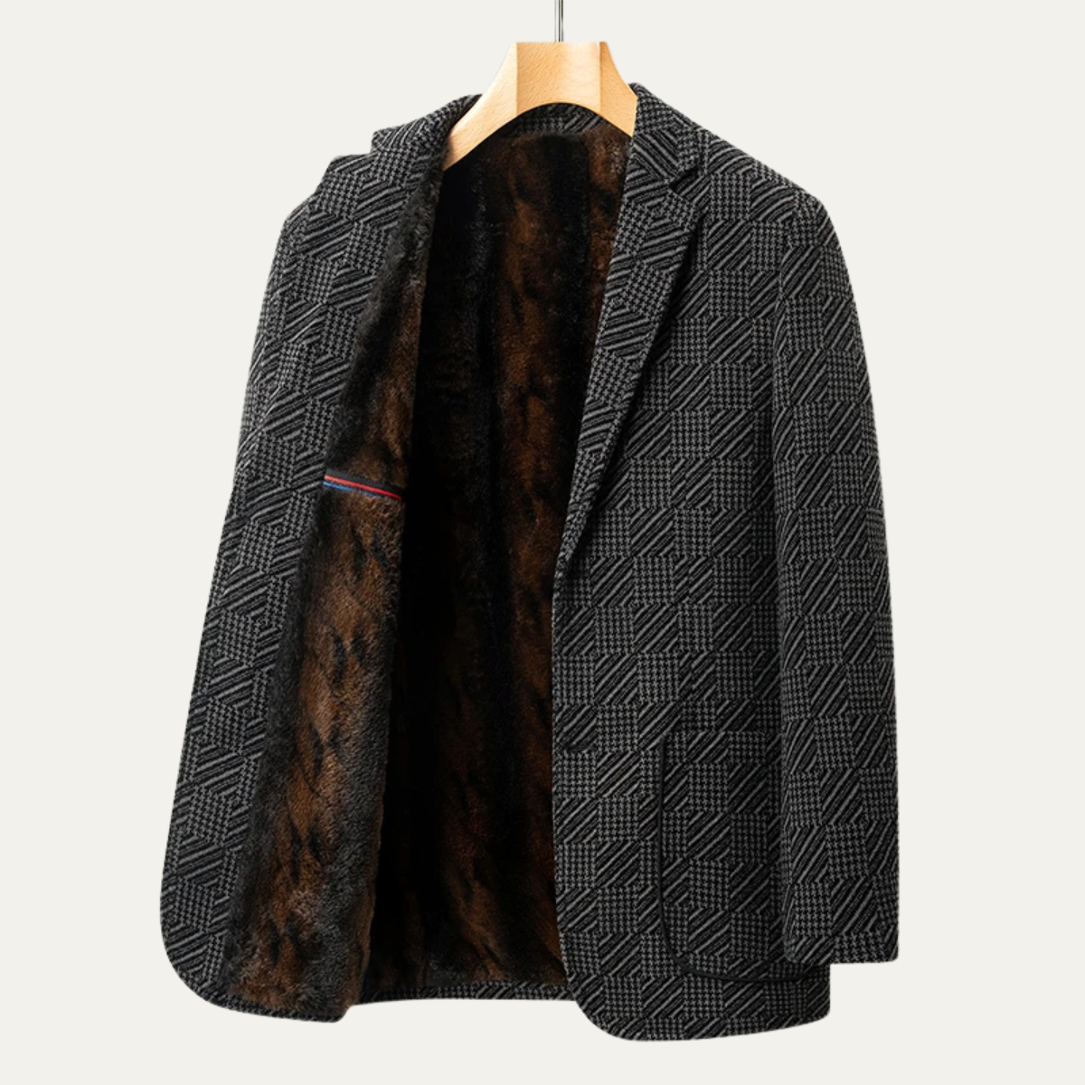 Le Blazer d'Hiver en Chenille pour Hommes Mandello avec Doublure en Fourrure Douce — 11