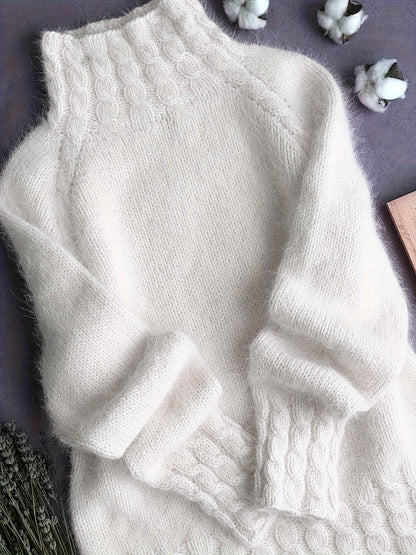 Grande Taille - Grande Taille - Col Roulé Doux Haut Paresseux Style Doux Polyvalent Pull Épais Pull Femme Automne Hiver 2025 Nouveau — 3