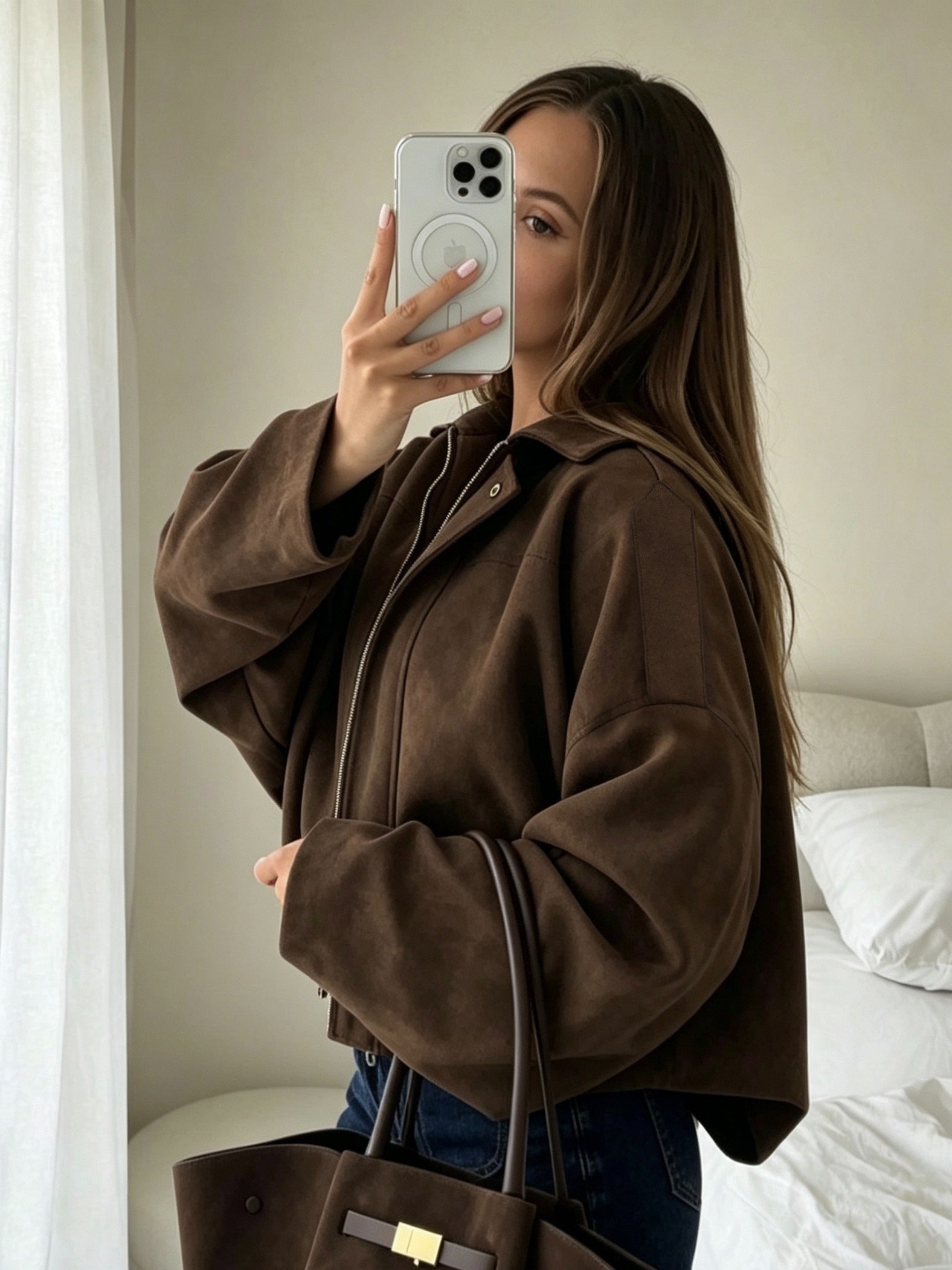 Manteau Femme Printemps Automne Nouveauté Mélange Couleur Unie Ambiant Manches Longues Mode Polyvalent Style Paresseux Veste — 4