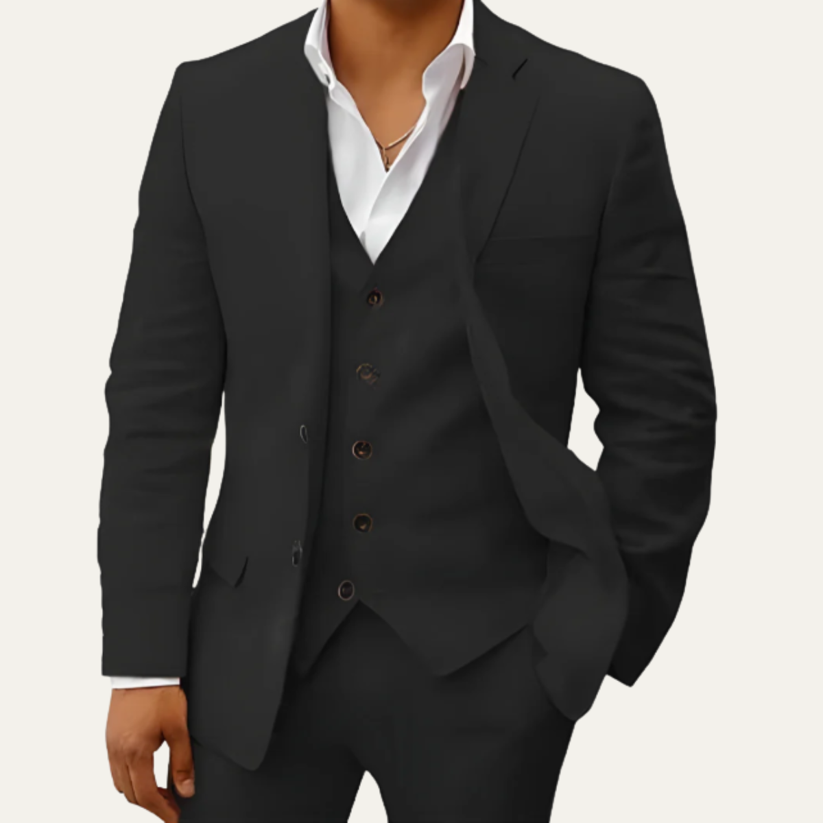 Le Costume en Lin 3 Pièces pour Hommes Oakridge – Ensemble Classique Respirant d'Été — 7