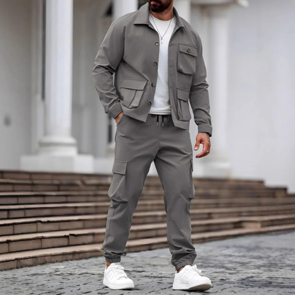Le Set de Cargo Utilitaire Décontracté pour Hommes Ravenna – Veste et Pantalon — 4
