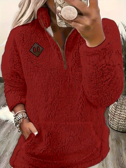 Haut sweat-shirt à la mode et élégant avec fermeture éclair et petit col montant — 7