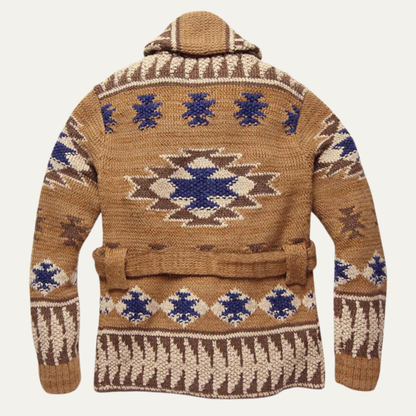 Le Pull Cardigan Épais Tricoté en Jacquard Rétro pour Hommes Positano — 2