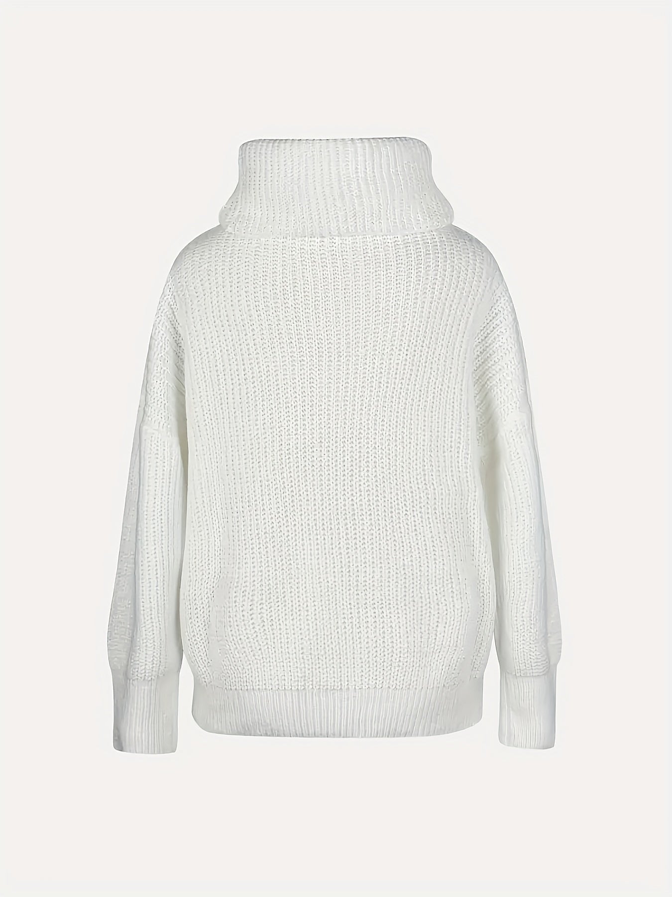 Pull confortable pour femme - Manches longues, col ras du cou, boutonnage sur le devant, couleur unie, coupe ample, convient pour une tenue décontractée automne/hiver, pull décontracté pour femme — 7