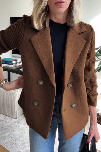 Sashia | Blazer Décontracté à Manches Côtelées et Boutons pour Femme