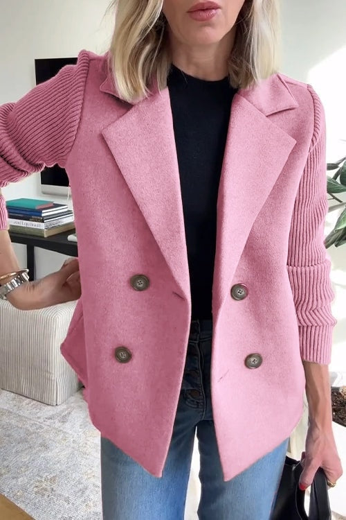 Sashia | Blazer Décontracté à Manches Côtelées et Boutons pour Femme