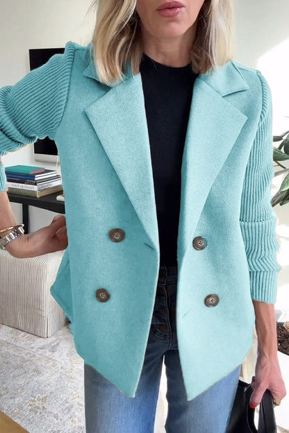 Sashia | Blazer Décontracté à Manches Côtelées et Boutons pour Femme