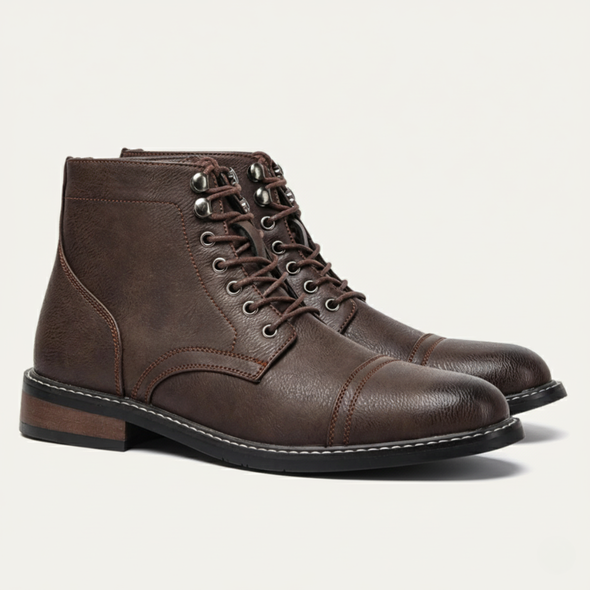 The Porto Cervo Men’s Durable Leather Lace Up Ankle Boots — 7