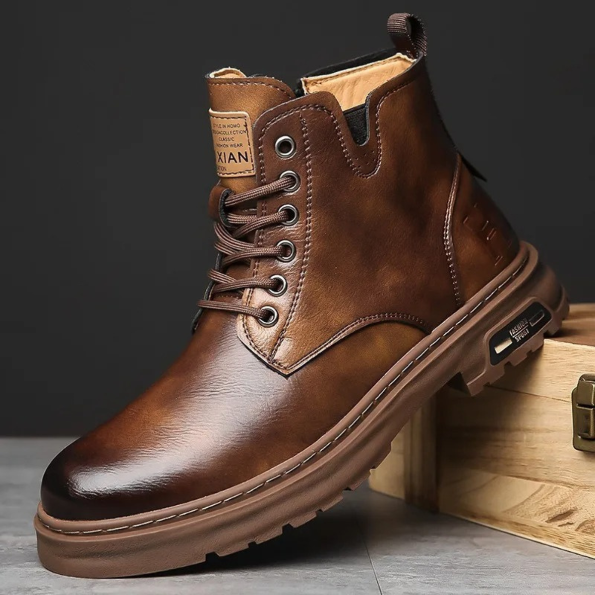 The Lipari Men’s Durable Non Slip Leather Ankle Boots — 3