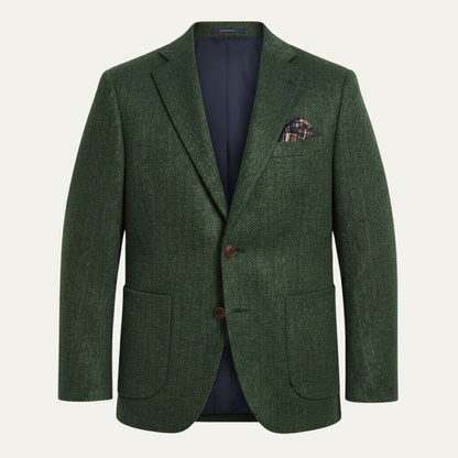 Veste Blazer en Laine Tweed à Rayures Herringbone pour Hommes Gravedona — 7