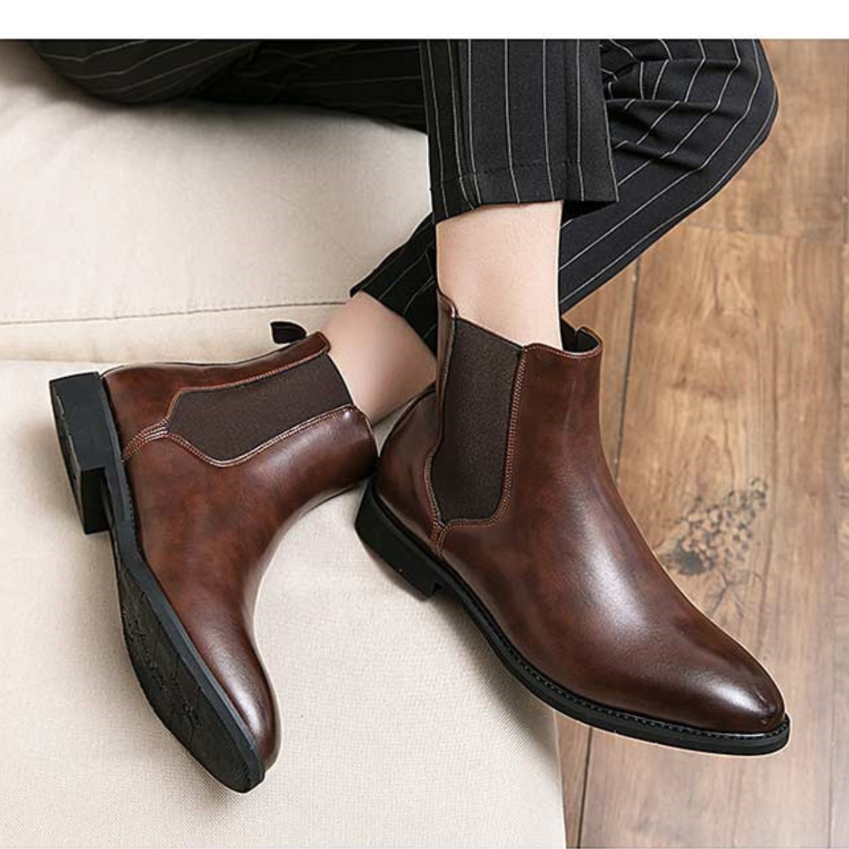 The Brookfall Men’s Elegant Leather Chelsea Dress Boots — 2