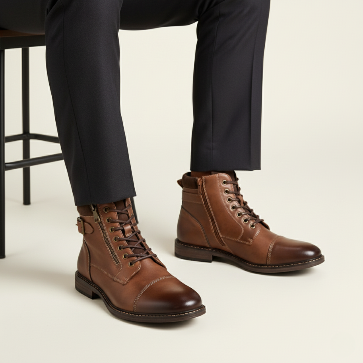 The Brescia Men’s Casual Vintage Leather Ankle Boots — 2