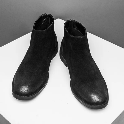 The Vicenza Men’s Zip Up Suede Leather Ankle Boots — 5