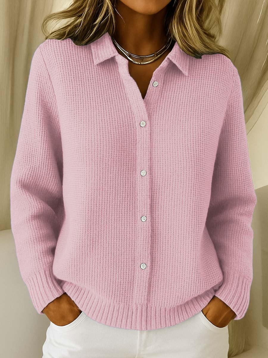Béatrice | Cardigan Manches Longues à Col Chemise pour Femme
