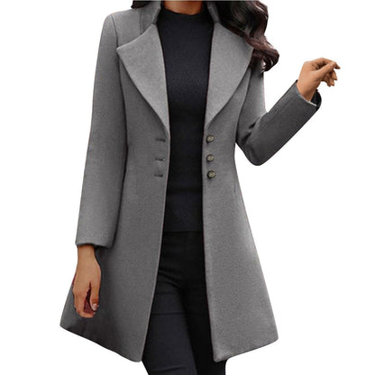 Eliza | Manteau Évasé à Revers et Boutons Dorés pour Femme