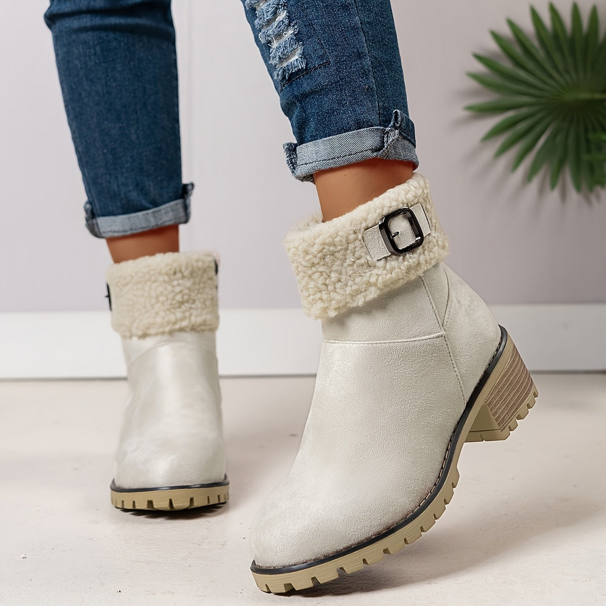 Nouvelles Bottes Montantes Noires 2025, Bottes Courtes Décontractées et Tendance pour Femmes, Bottes à Fermeture Éclair à Bout Rond pour Femmes, Chaudes et Épaisses pour l'Extérieur, Chaussures pour Femmes — 8