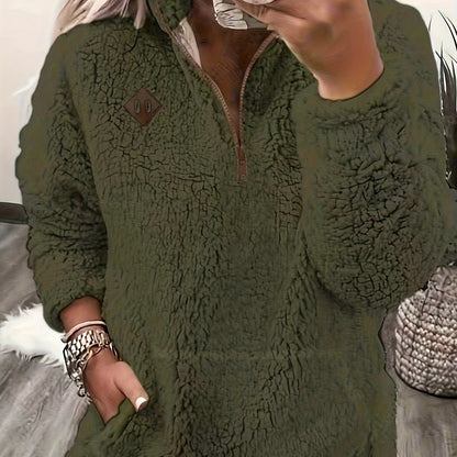 Haut sweat-shirt à la mode et élégant avec fermeture éclair et petit col montant — 14