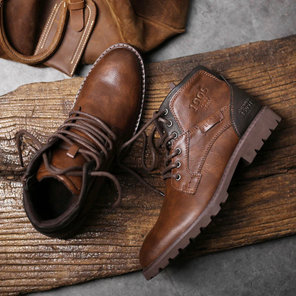 The Parma Men's Lace Up Vintage Leather Ankle Boots — 2
