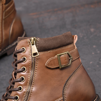 The Brescia Men’s Casual Vintage Leather Ankle Boots — 11