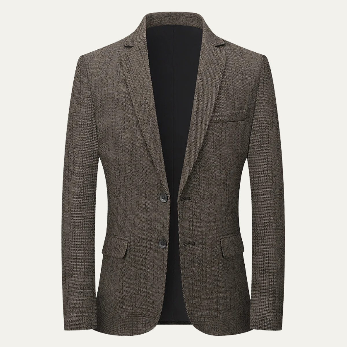 Marius | Blazer de Costume Ajusté à Revers Cranté pour Homme - Brun Tweed