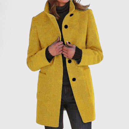 Camille | Manteau Mi-Long Cintré à Col Chemise pour Femme