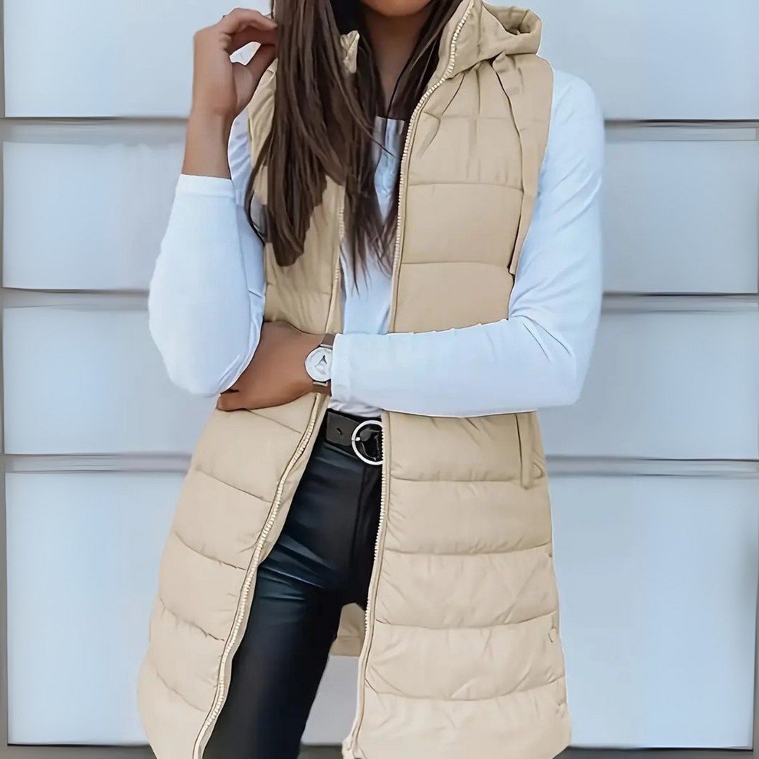 RAIN™ - Casual Sleeveless Hood Long Puffer Vest — 3