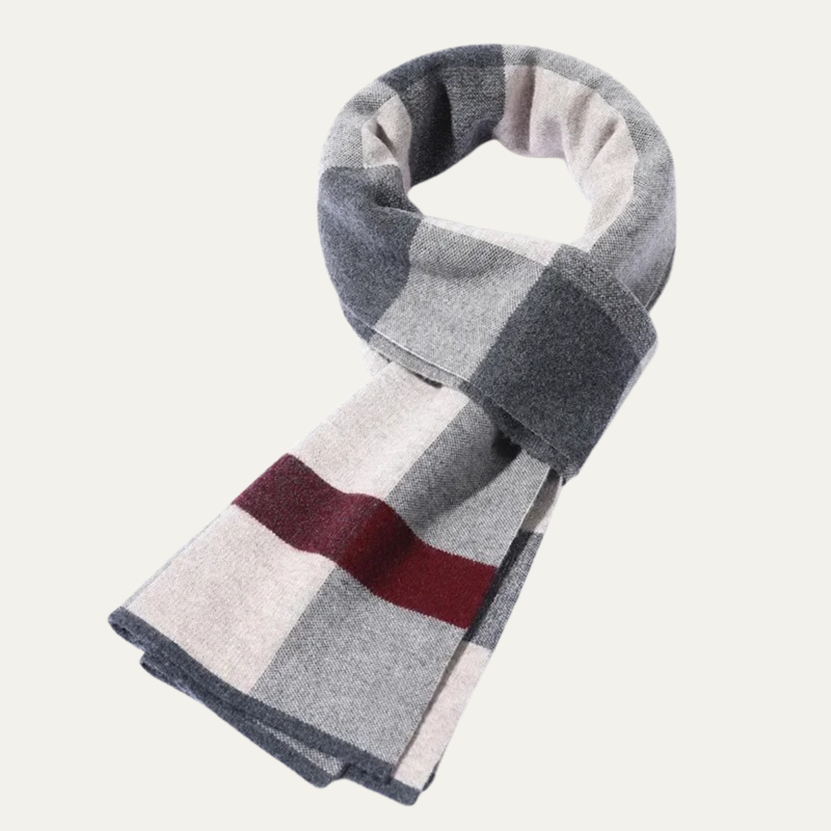 The Highgate Men's Classic Knit Plaid Scarf — 3