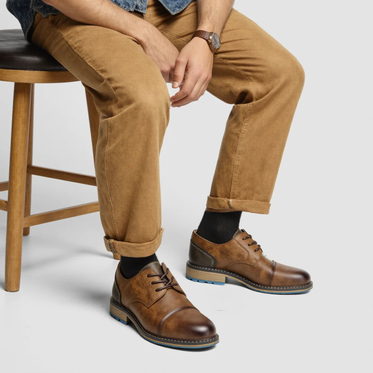 The Monferrato Men’s Retro Lace Up Leather Oxford Shoes — 4