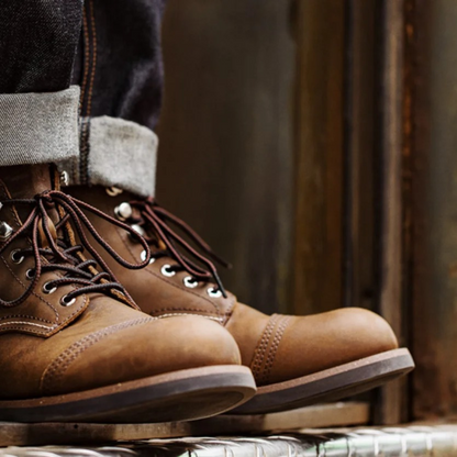 The Grayfield Men’s Lace Up Combat Leather Boots — 7