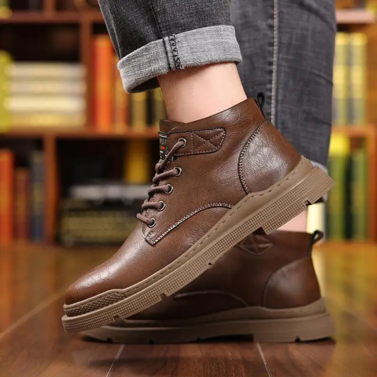The Silverfield Men’s Classic Lace Up Leather Ankle Snow Boots — 1