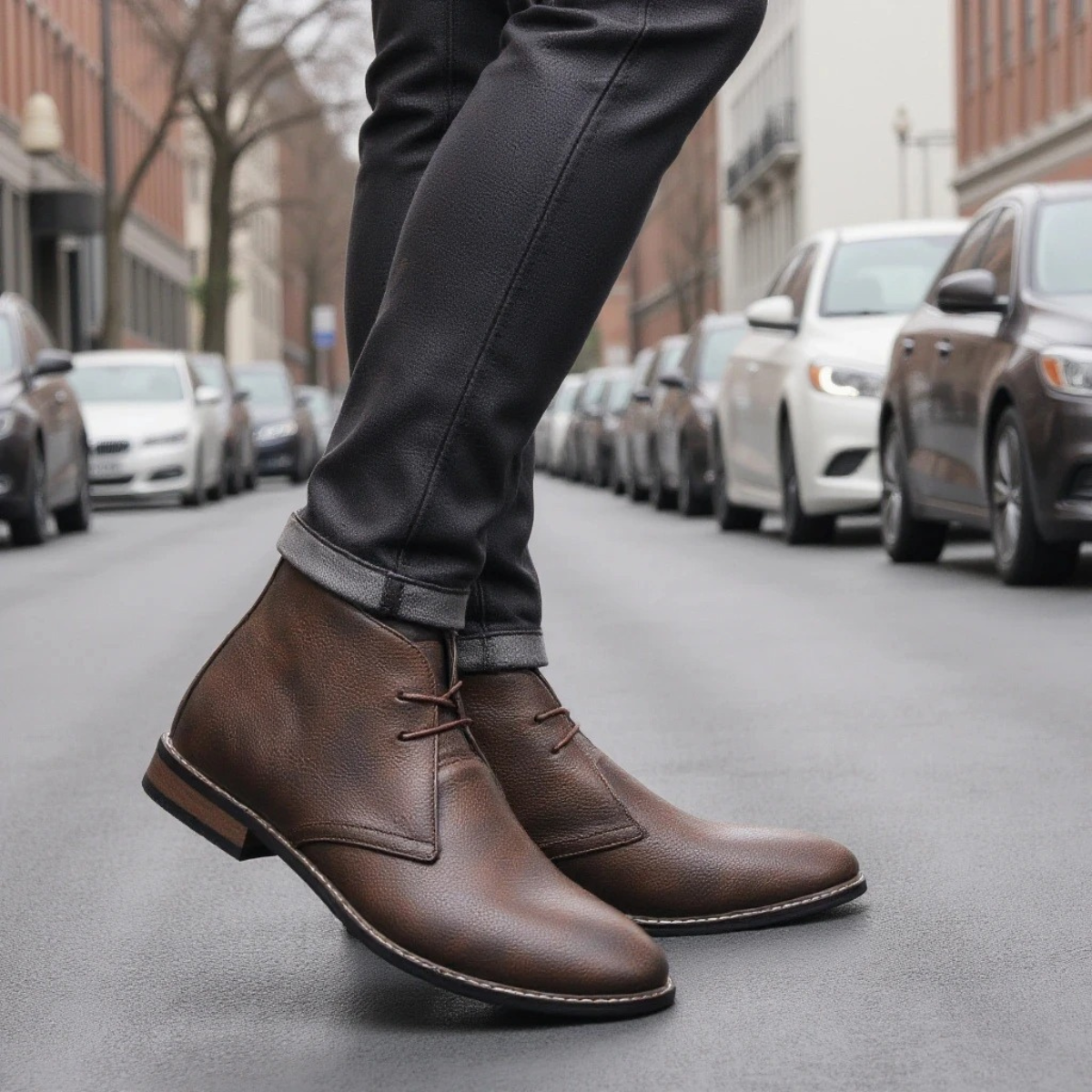 The Wildmere Men’s Vintage Ankle Brown Leather Boots — 4