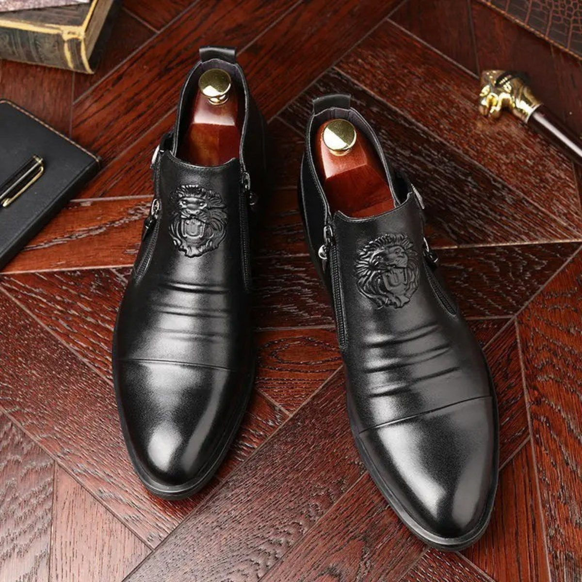 The Barbaresco Men’s Pointed Toe Leather Ankle Boots — 4