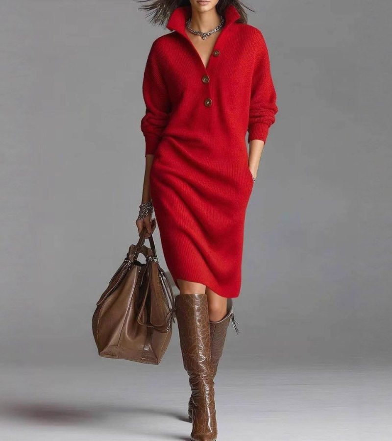 Pensée | Robe midi en tricot — 3