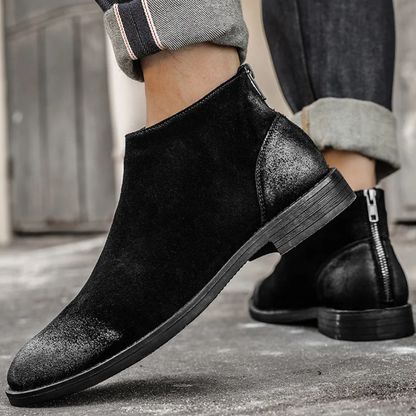 The Vicenza Men’s Zip Up Suede Leather Ankle Boots — 2