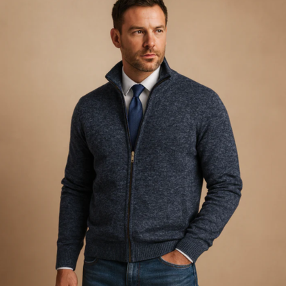 Le Cardigan Zippé Tricoté Classique pour Homme Glenwood avec Col Montant — 5
