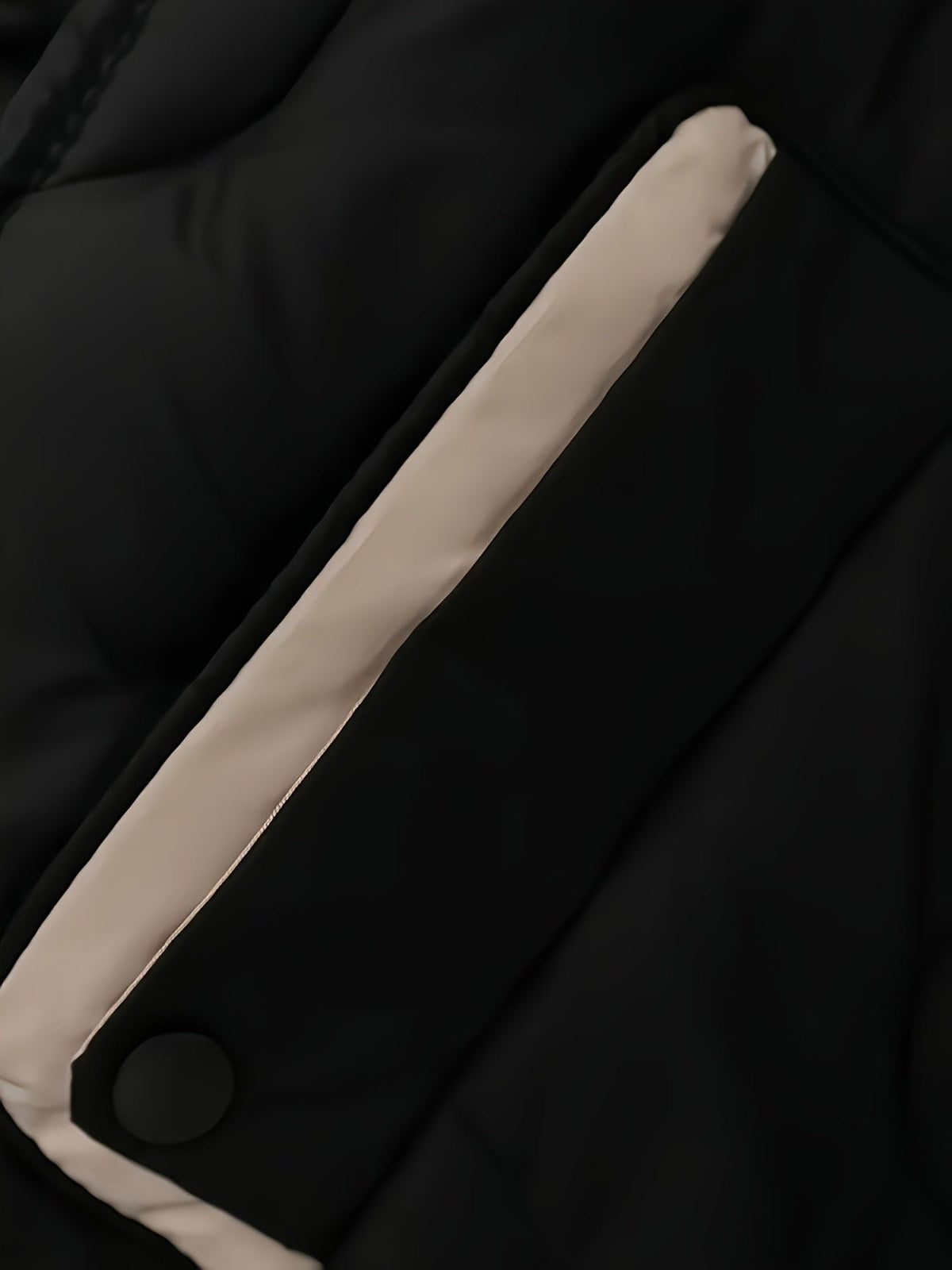 Veste matelassée ondulée, nouveau style automne-hiver, manteau chaud à col surdimensionné, haut décontracté pour femmes avec poche color-block, col amovible et rembourrage isolant matelassé, facile pour l'hiver à -10°C, coupe-vent et rétention de chaleur, — 10