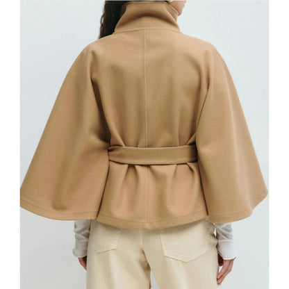 Manteau Cape à Col Haut pour Femme – Manteau d’Hiver Luxe et Élégant — 2