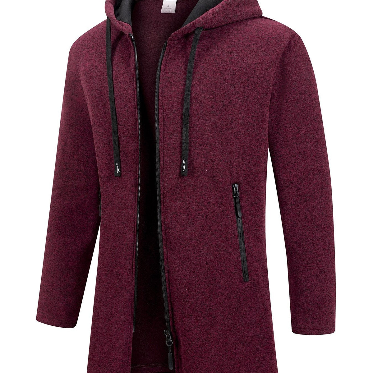 Trench long chaud doublé pour homme, automne/hiver, veste coupe ajustée, décontractée et à la mode, gris, tendance et polyvalente, haut doux et confortable, manches longues, col montant à fermeture éclair en tricot pour homme, couleur unie, pour les rasse — 14