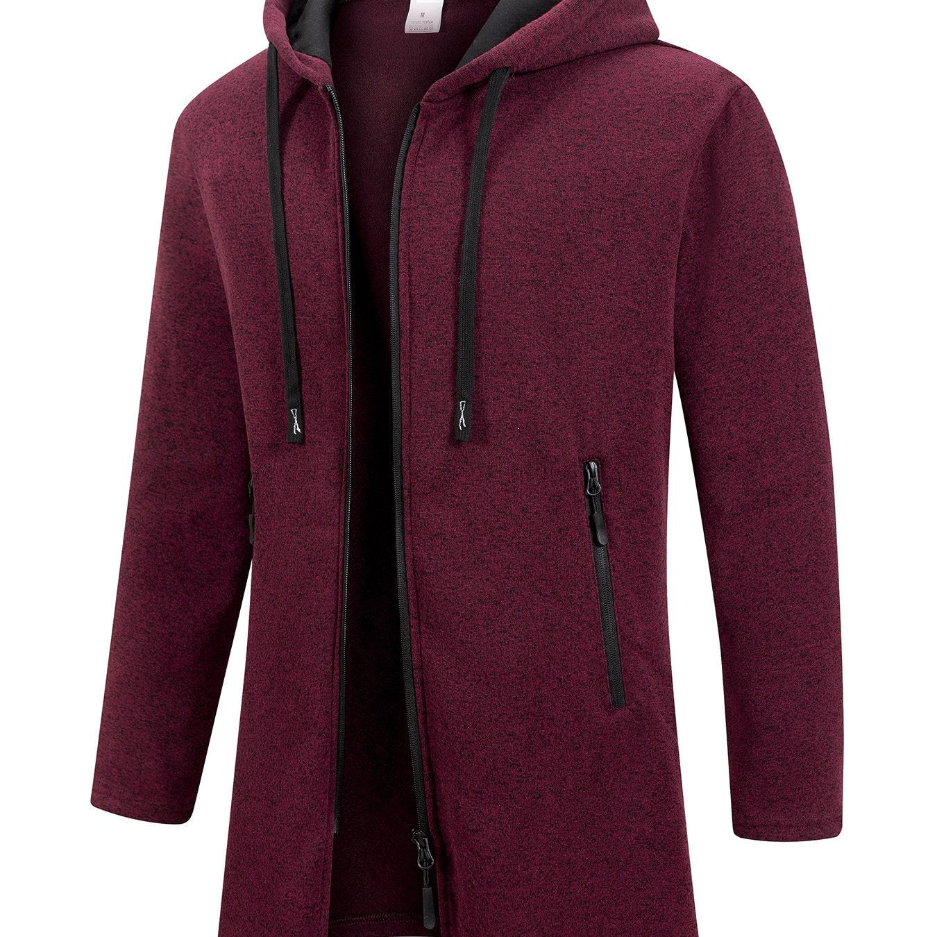 Trench long chaud doublé pour homme, automne/hiver, veste coupe ajustée, décontractée et à la mode, gris, tendance et polyvalente, haut doux et confortable, manches longues, col montant à fermeture éclair en tricot pour homme, couleur unie, pour les rasse — 14