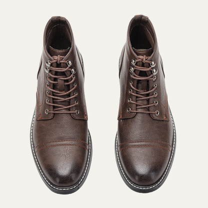 The Porto Cervo Men’s Durable Leather Lace Up Ankle Boots — 9