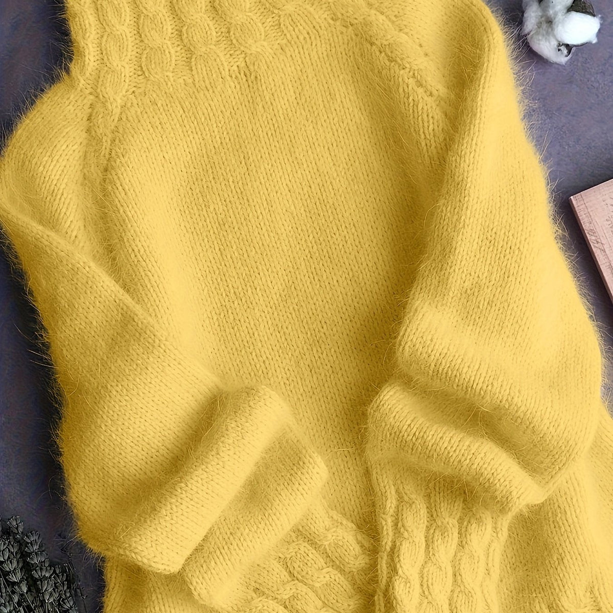 Grande Taille - Grande Taille - Col Roulé Doux Haut Paresseux Style Doux Polyvalent Pull Épais Pull Femme Automne Hiver 2025 Nouveau — 15