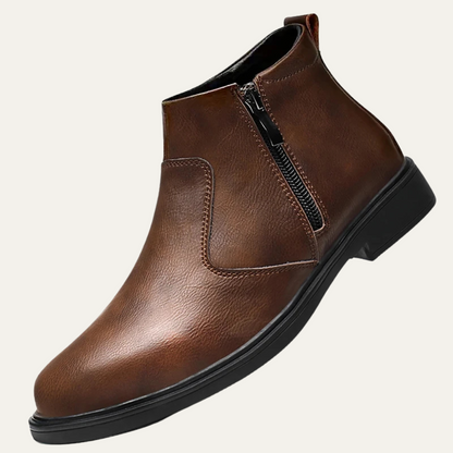 The Copperfield Men’s Casual Side Zip Leather Ankle Boots — 6