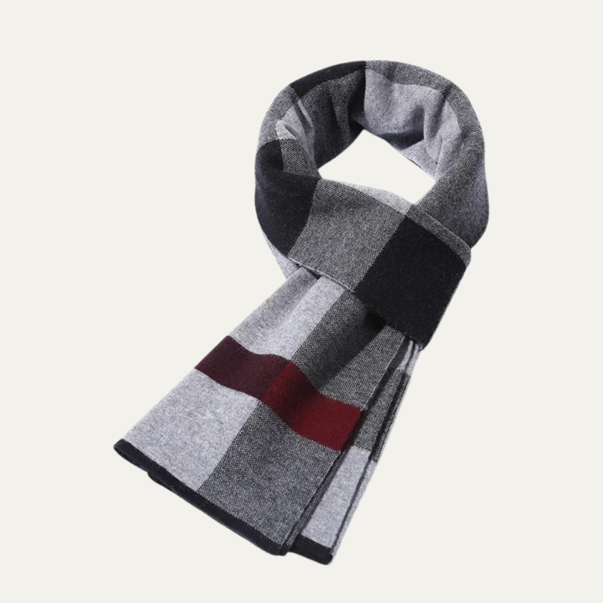 The Highgate Men's Classic Knit Plaid Scarf — 8