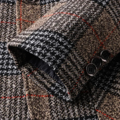 Le Blazer en Tweed à Carreaux Slim Fit Monopoli pour Hommes — 4